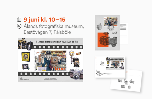 Fira frimärksutgivning och jubileumsfest på Ålands fotografiska museum
