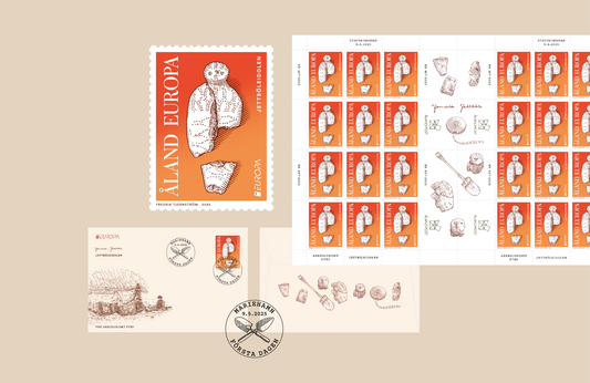 Upptäckten av stenåldern på Åland firas på årets Europafrimärke