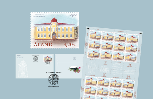 Årets Sepac-frimärke från Åland hyllar klassisk skolhusarkitektur