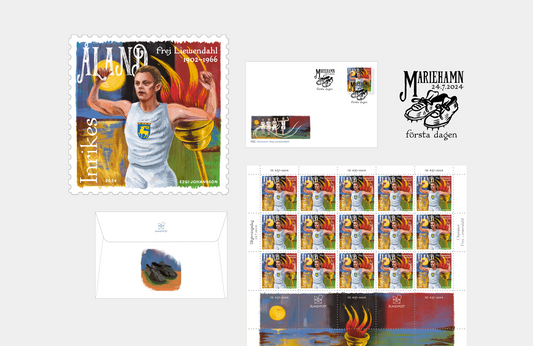 Frej Liewendahl och åländsk idrottshistoria hedras med frimärke – 100 år sedan OS-debut i Paris