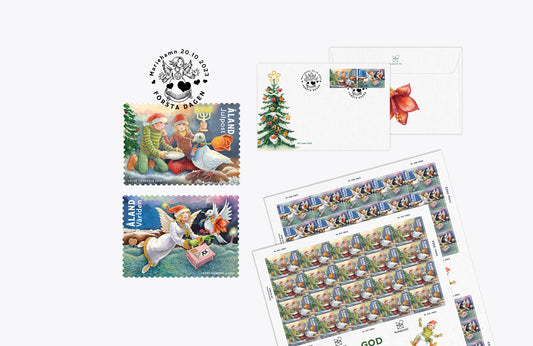 Årets julfrimärken från Åland förmedlar en hälsning om fred