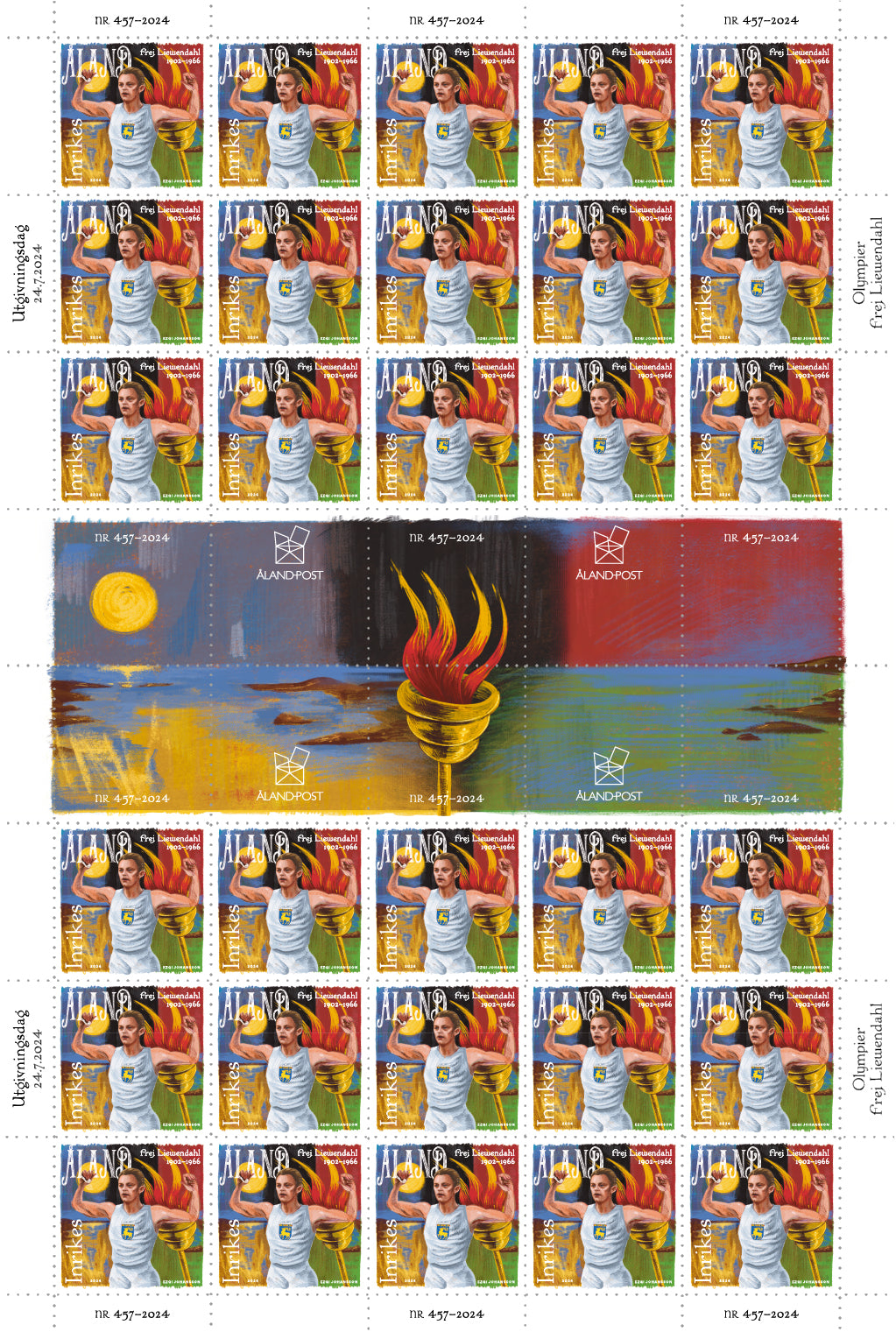 Olympier Frej Liewendahl -ostämplat