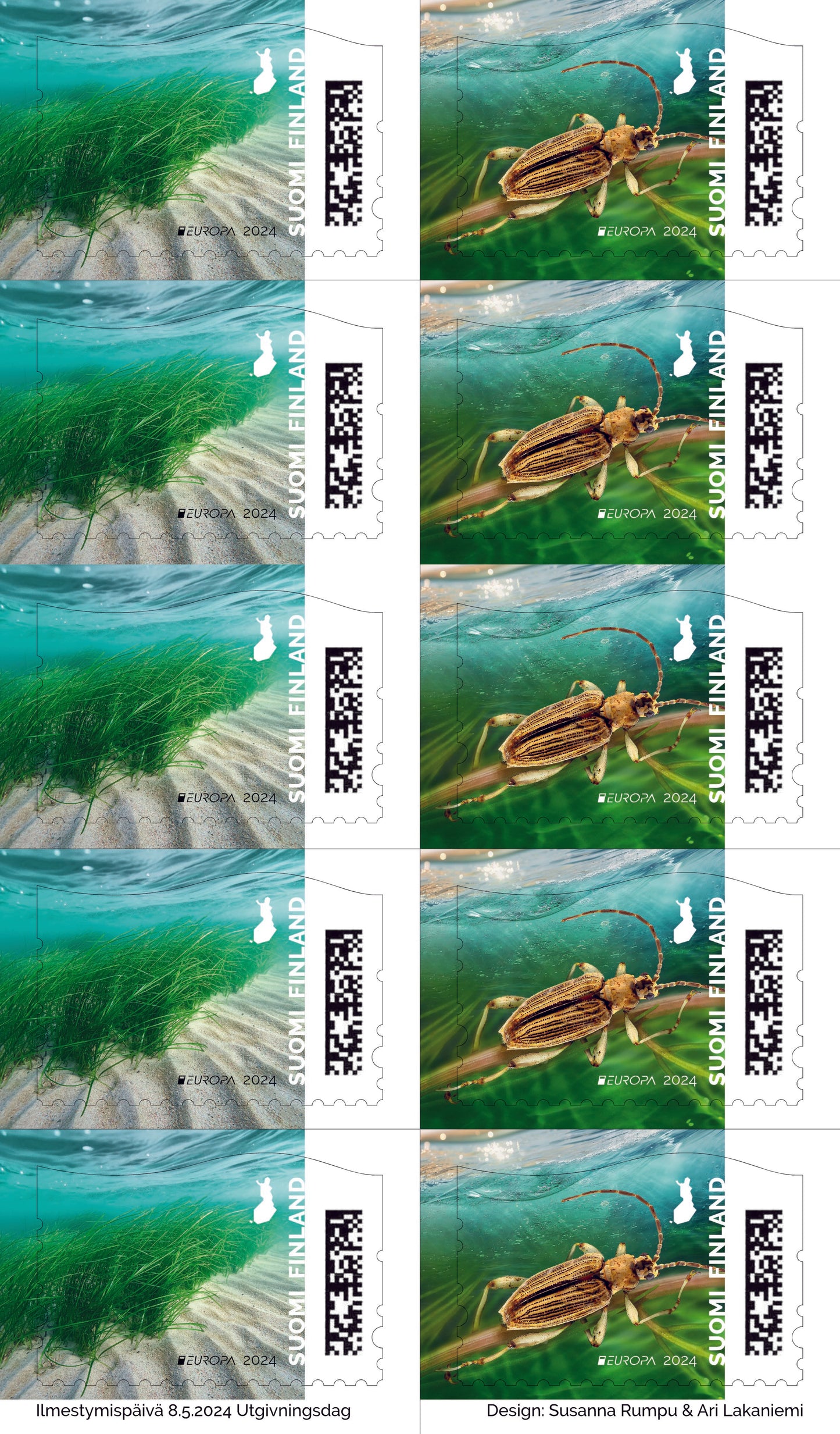 Europa 2024 – undervattensliv – ostämplat