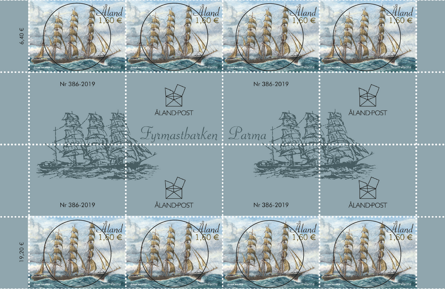 Segelschiff Parma -gestempelt