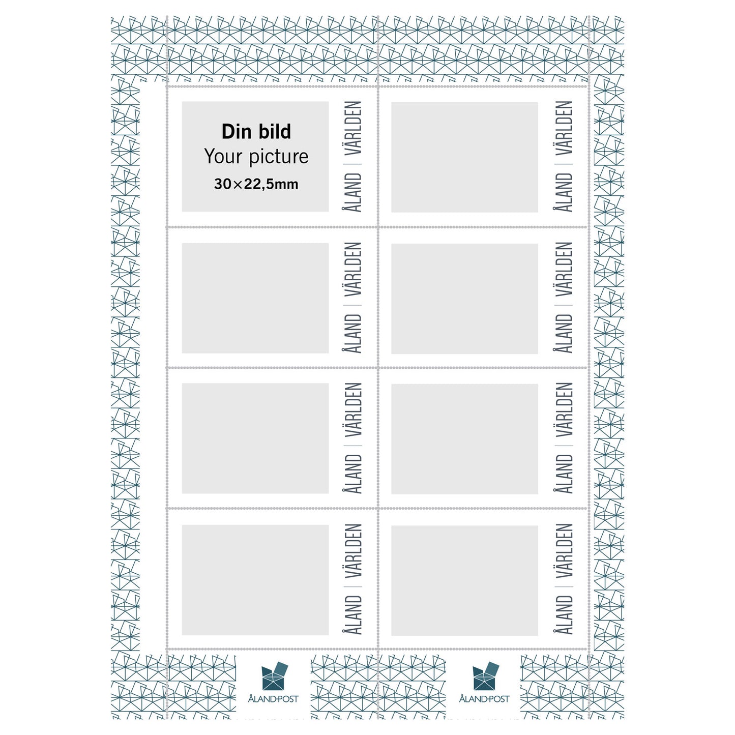 Create your own stamps, postage "Världen"