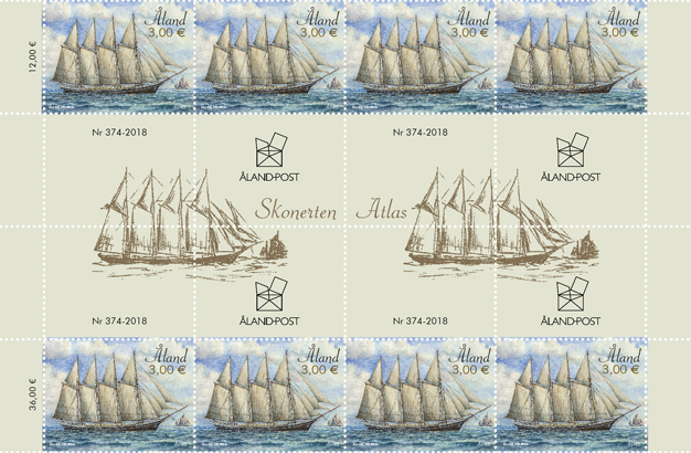 Segelfartyg, Atlas - ostämplat