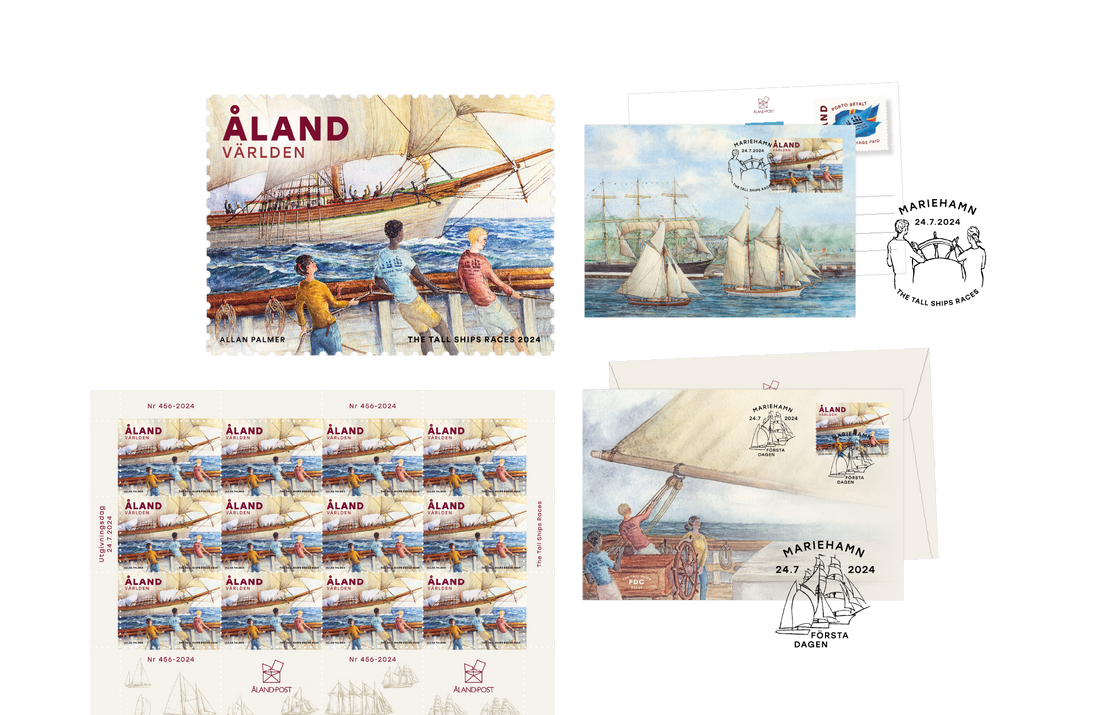 Frimärke firar världens största regatta för segelfartyg – The Tall Ships Races besöker Åland