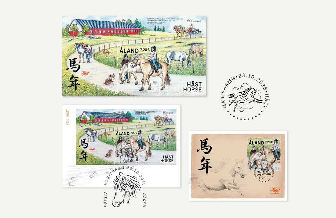 Hästen fullbordar Åland Posts frimärksserie med kinesiska zodiaken