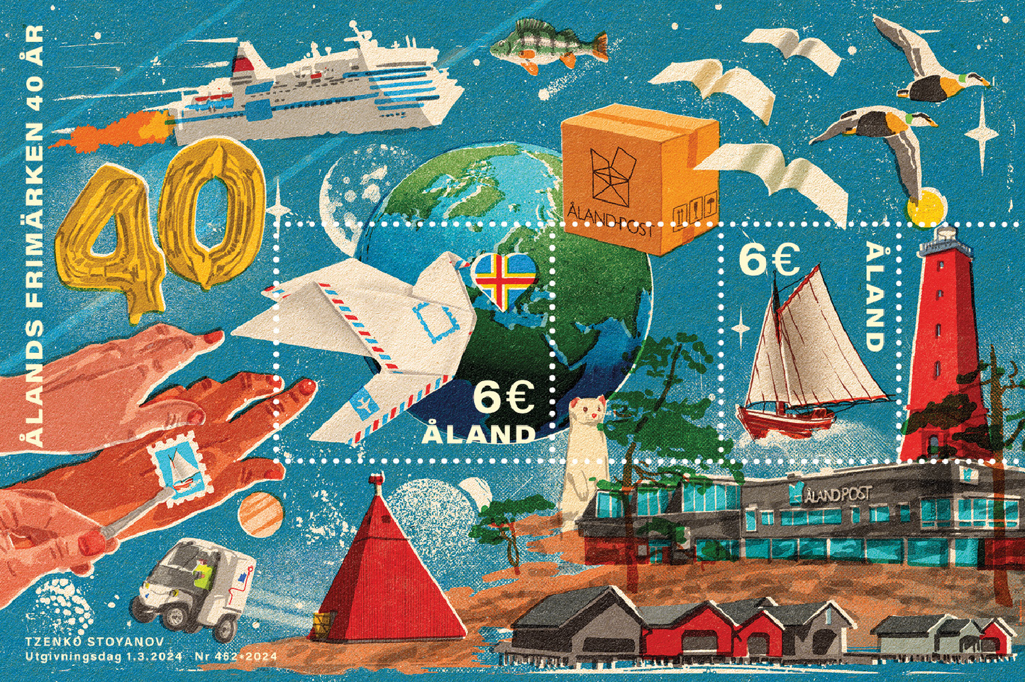 Ahvenanmaan postimerkit 40 vuotta -postituore 