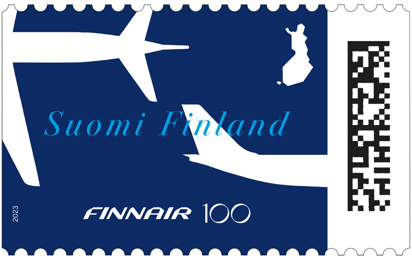 100 Jahre Finnair -gestempelt
