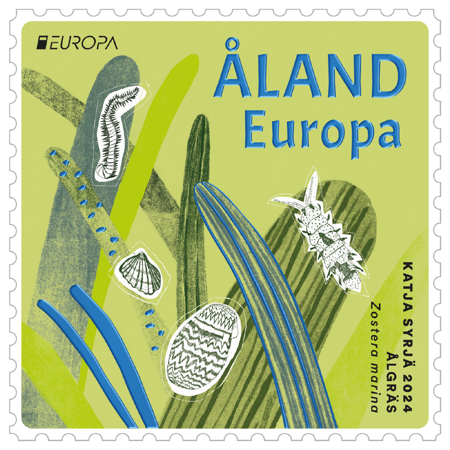 Europa 2024, undervattensflora & -fauna – ostämplat
