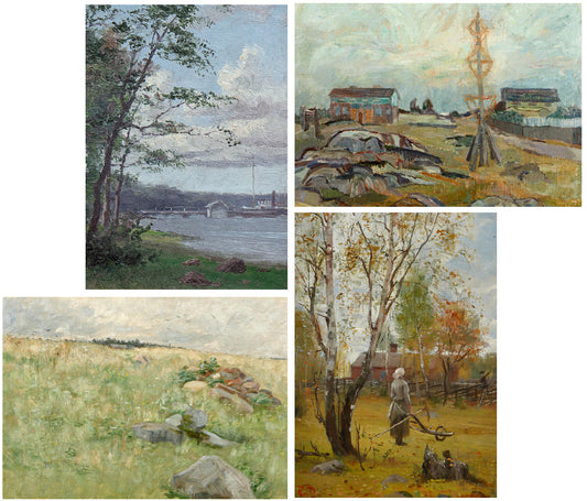 Konstklassiker, 4 kort - ostämplat