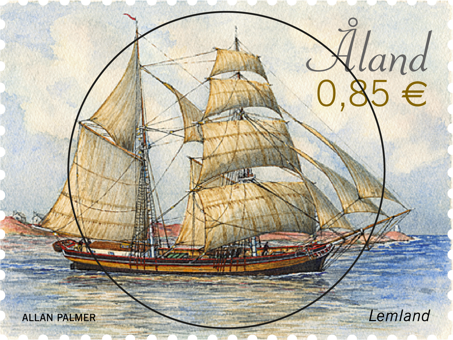 Segelschiff Lemland -gestempelt