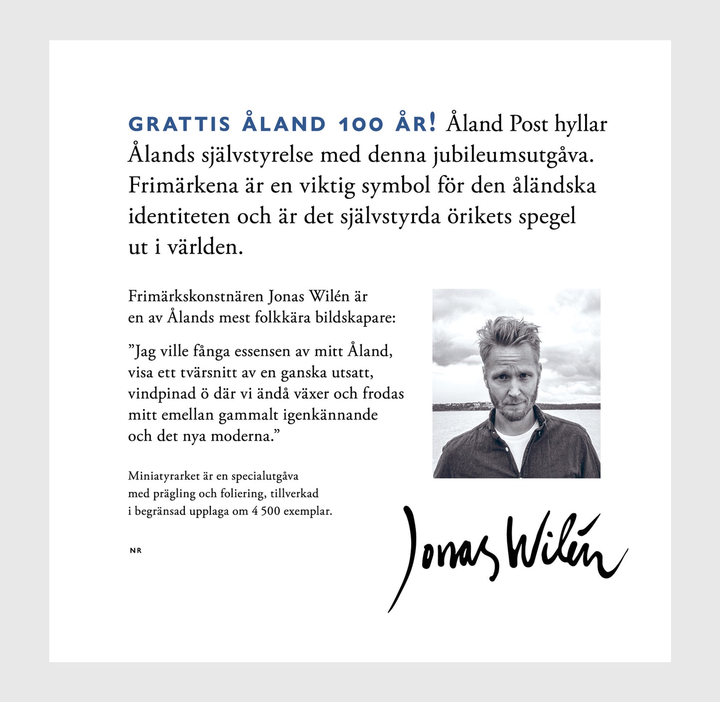 Jubileumsförpackning, Ålands självstyrelse 100 år