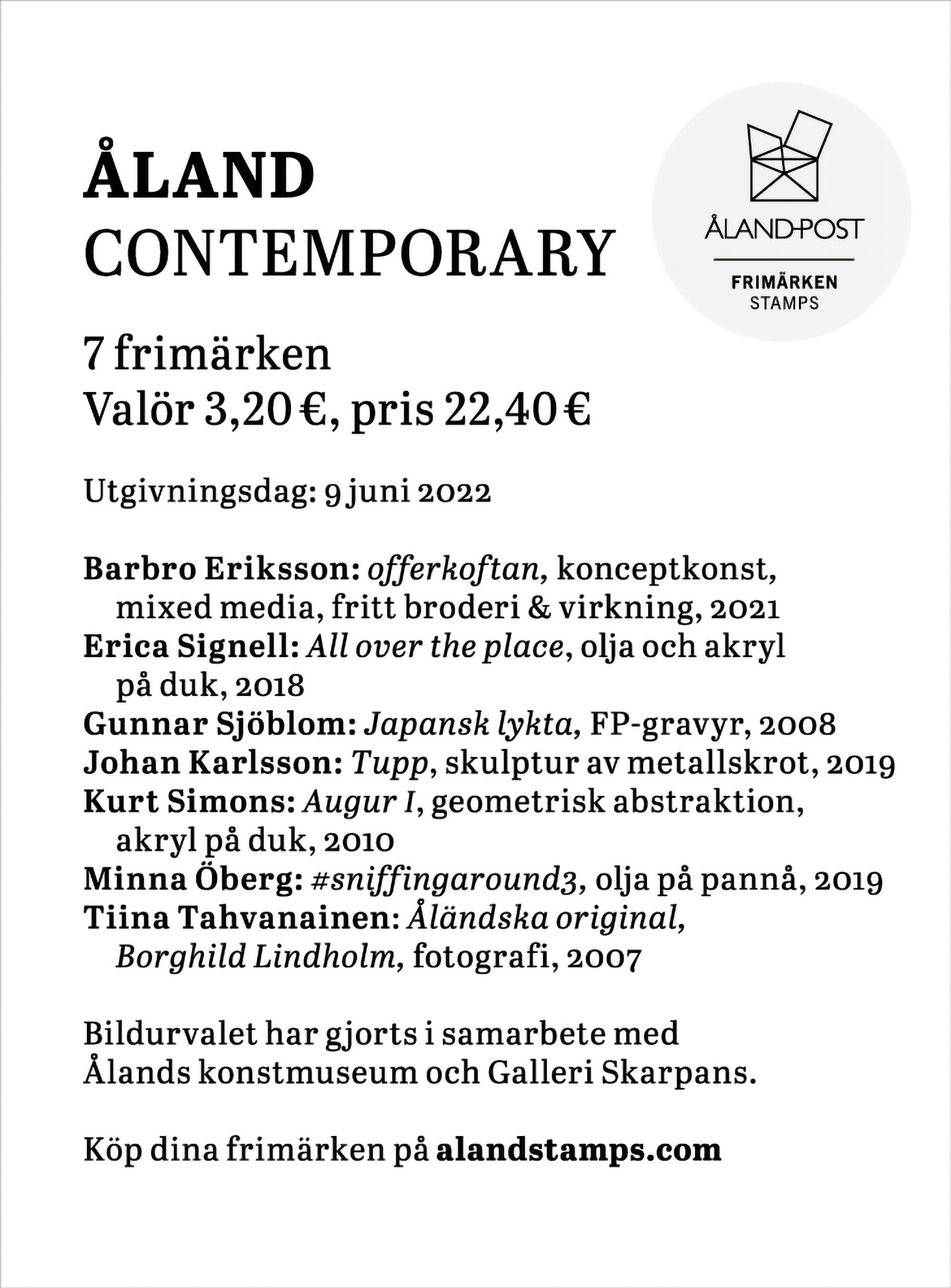 Åland contemporary - ostämplat