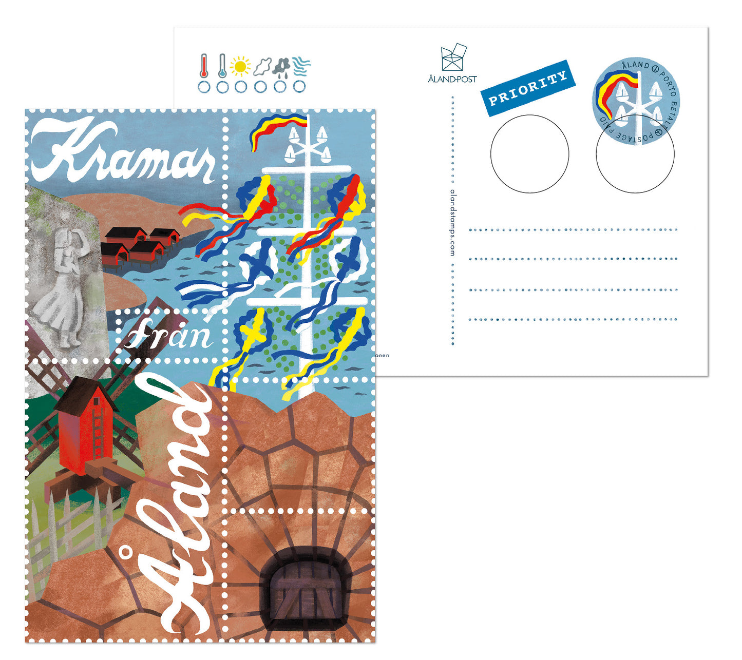 Greetings from Åland, 4 cards - cancelled 