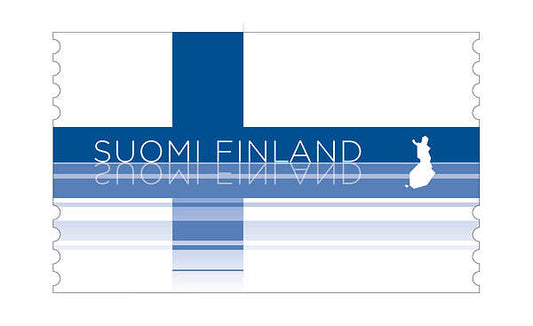 Blå spegling -ostämplat